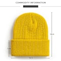 Miniatyrbillede 7 af 7: Varm strikkede huer Solid Unisex til kvinder Beanie uldblandinger Blød efterårs vinterhue Color 3
