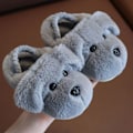 Miniatyrbild 1 av 8: Barns bomullstofflor pojke 1-3 år Söt tecknad flickatofflor Baby bomullsdrag Höst och vinter grey 220(insole19cm )
