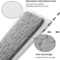 Pikkukuva 2 / 10: Mukulakivi kohokuvioitu kylpymatto Liukumaton kylpyhuonematot Ovimatto Memory Foam Pad light blue 50x80cm