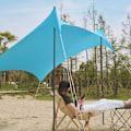 Miniatyrbillede 3 af 11: Campingtilbehør Sammenfoldelig udendørs teltstang Strandstang Silver 170CM-2PCS/1Set