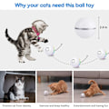Miniatyrbillede 5 af 10: Automatisk Smart Cat Toy Ball Catnip USB-opladning Farverig LED blue 2.4inch(diameter)