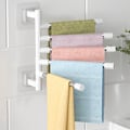 Miniatyrbillede 1 af 11: Rustfrit stål Perforeret badeværelse Roterende håndklæde opbevaringsstativ Towel rack 4 layer
