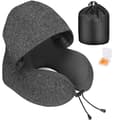 Memory foam nackkudde, resekudde med nackkudde med huva