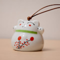 Pikkukuva 2 / 6: 1kpl Lucky Cat riippuva keraaminen kissan riipus sisustus Tuulikello kotiovi 1pc