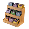 Miniatyrbild 2 av 7: Kaffe Tepåse Organizer Förvaring 3 Lager Hållare Förvaringsställ Tepåse Display Box Trä Te Box 1pc
