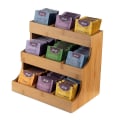 Miniatyrbillede 2 af 7: Kaffe Tepose Organizer Opbevaring 3 Lags Holder Opbevaringsstativ Tepose Display Box Træ Te Box 1pc