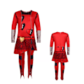 Miniatyrbilde 3 av 5: Descendants Röd Kostym for Barn, Disney Descendants The Rise of Red Kostym Kjole Halloween Kostymer Anime Klær 140cm