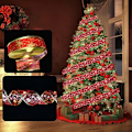 Miniatyrbillede 4 af 7: Christmas Ribbon Fairy Light juledekoration DIY buer String Light Tree Ornamenter Red-White 1M