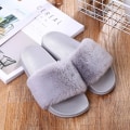 Miniatyrbild 5 av 7: Hemtofflor Dam Platta Skor Dam Dam Päls Flip Flops Black 37