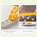 Miniatyrbillede 2 af 8: 6 Grids Ice Cube Bakke Med Låg Rund Ice Ball Maker Form yellow-gray 22*5.5*3cm