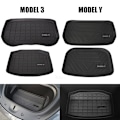 Miniatyrbillede 2 af 7: TPE-pude forreste bagmåtte til Tesla Model 3 Model Y-måttetilbehør Bagagerumslastbakke Gulvmåtte model 3  set