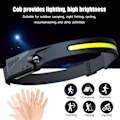 Miniatyrbillede 2 af 6: LED-forlygtesensor induktionsforlygte Vandtæt USB-genopladelig lommelygte COB 4-tilstand 1pc