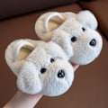 Miniatyrbild 5 av 8: Barns bomullstofflor pojke 1-3 år Söt tecknad flickatofflor Baby bomullsdrag Höst och vinter grey 18-19(insole16cm)
