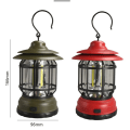 Pikkukuva 10 / 10: LED Camping Lantern riippuva telttavalo Retro kannettava lamppu red rechargeable type