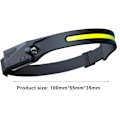 Miniatyrbillede 6 af 6: LED-forlygtesensor induktionsforlygte Vandtæt USB-genopladelig lommelygte COB 4-tilstand 1pc