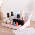 Miniatyrbild 2 av 9: Desktop Diverse Smink Kosmetisk Make Up Case Förvaringsfodral white 23.6*18.5*7.5cm