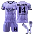 Miniatyrbillede 1 af 6: Børn / Voksen 22 23 World Cup Real Madrid udebanetrøje fodboldsæt 14 #xs