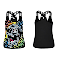 Miniatyrbilde 3 av 4: Inne dam Halloween 3D-trykk kors stropp Nyhet Rund hals vest topp style 2 L