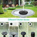 Miniatyrbillede 5 af 9: Solar Fuglebad Have Flydende Springvand black 13cm