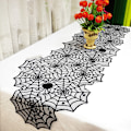 Miniatyrbilde 6 av 6: Snedställd Unique® Bordsløper Spindelvev og edderkopper med blonder Bordsløper Bordsdekorasjon for Halloween Dekorasjon Svart 45 cm bred 1,8 m lang