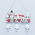 Miniatyrbild 5 av 8: Trä jul dörr hängande väggdekoration Santa Claus
