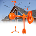 Miniatyrbillede 8 af 10: Field Solar Bird Pest Repeller 360 graders roterende reflektor orange Single-sided reflect