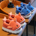 Miniatyrbillede 5 af 8: Børnehjemmesko Uldsko til drenge piger sandaler vinter indendørs haj hjemmesko red 28-29(insole 18.5cm)