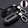 Miniatyrbillede 2 af 7: Ny ABS Carbon Fibe Car Remote Key Fuld Cover Case Shell Til Tesla Model 3 Model S Model X Car Smart Key Tilbehør Holder Fob red for model s model 3
