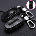 Miniatyrbillede 2 af 7: Ny ABS Carbon Fibe Car Remote Key Fuld Cover Case Shell Til Tesla Model 3 Model S Model X Car Smart Key Tilbehør Holder Fob red for model x