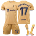 Miniatyrbillede 1 af 6: Børn / Voksen 22 23 World Cup Barcelona udebanetrøje fodboldsæt Aubameyang-17 #18