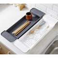 Miniatyrbillede 4 af 8: Badekarhylde Udtrækkelig Badeværelse badekar bakke Bruser Caddy Bath Rack black 55*17*5cm