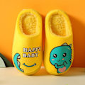 Miniatyrbild 1 av 8: Vinter barntofflor Dinosaur Varm plysch inomhus Höst Halkfri mjuk plysch tofflor yellow 28-29(insole 17cm)