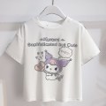 Pikkukuva 3 / 4: Sanrios Cartoon Kawaii Girls Vit T-paita kostym Kuromi Söt sommar Kortärmad College Jk Univor Kjol Barn Fashionabla kjol Kuromi1 160cm