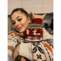 Miniatyrbillede 8 af 8: O-hals langærmet sweater kvinder juletrykt sweater Beige L