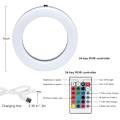 Miniatyrbillede 5 af 9: Farverig LED Ring Lampe Magnet Adsorption Med Fjernbetjening white 160mm