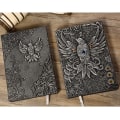Miniatyrbild 5 av 10: A5 3D-präglat läderutskrift Präglat Phoenix Diary Notebook Multicolor