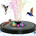 Miniatyrbillede 1 af 6: Solar Powered Fountain Flydende Vandfald Vandpumpe Led 16CM LED