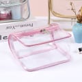 Miniatyrbild 4 av 4: Kosmetiska väskor Klar PVC-dragkedja Makeup Transparent resepåse pink 23*19*12cm