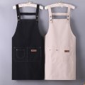 Miniatyrbillede 2 af 7: Lærredsforklæde Slidfast let at rengøre Retro Fashion Håndvask arbejdstøj Brown