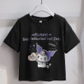 Miniatyrbild 3 av 3: Sanrios Cartoon Kawaii Girls Vit T-shirt kostym Kuromi Söt sommar Kortärmad College Jk Uniform Kjol Barn Fashionabla kjol Kuromi2 150cm