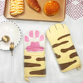 Pikkukuva 2 / 10: Sarjakuva Cat Paws lämmönkestävät mikroaaltouunikäsineet yellow 30*13CM