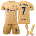 Pikkukuva 1 / 6: Lapsi / Aikuinen 22 23 World Cup Barcelonan vieraspeli Jersey Soccer Set O DEMEBELE-7 #m