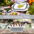 Miniatyrbillede 5 af 6: 3 i 1 sammenklappeligt skærebræt Sammenklappeligt skærebræt Campingfade Vask Pladsbesparende køkken afløbskurv Light Grey
