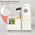 Miniatyrbillede 2 af 6: Engangskopholder Creative Desktop Papirkopopbevaringsstativ Take Cup Stativ Kontor Tepose Kaffe Kapsel Organiseringsboks White