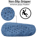 Miniatyrbild 2 av 6: Kvinnor stickade tofflorstrumpor Mysiga fuzzy strumpor Halkfria strumpor Vinter inomhus Dubbellager Sovrumssockor Blue L EU 43-45