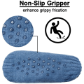 Miniatyrbild 2 av 6: Kvinnor stickade tofflorstrumpor Mysiga fuzzy strumpor Halkfria strumpor Vinter inomhus Dubbellager Sovrumssockor Navy blue XL EU 46-48