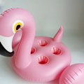 Pikkukuva 2 / 7: 4-reikäinen puhallettava vaaleanpunainen flamingo-juomapidike allaskelluke pink 70*60cm