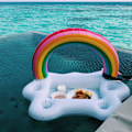 Miniatyrbild 4 av 9: Uppblåsbar regnbåge moln bricka pool 1pc