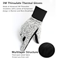 Miniatyrbild 4 av 6: Vinterhandskar -10℃ 3M Thinsulate Thermal Kallt väder Varma handskar Löparhandskar Deep-black M