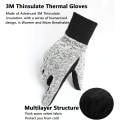 Miniatyrbillede 4 af 6: Vinterhandsker -10℃ 3M Thinsulate Termiske Handsker Koldt Vejr Varme Handsker Løbehandsker Deep-black M